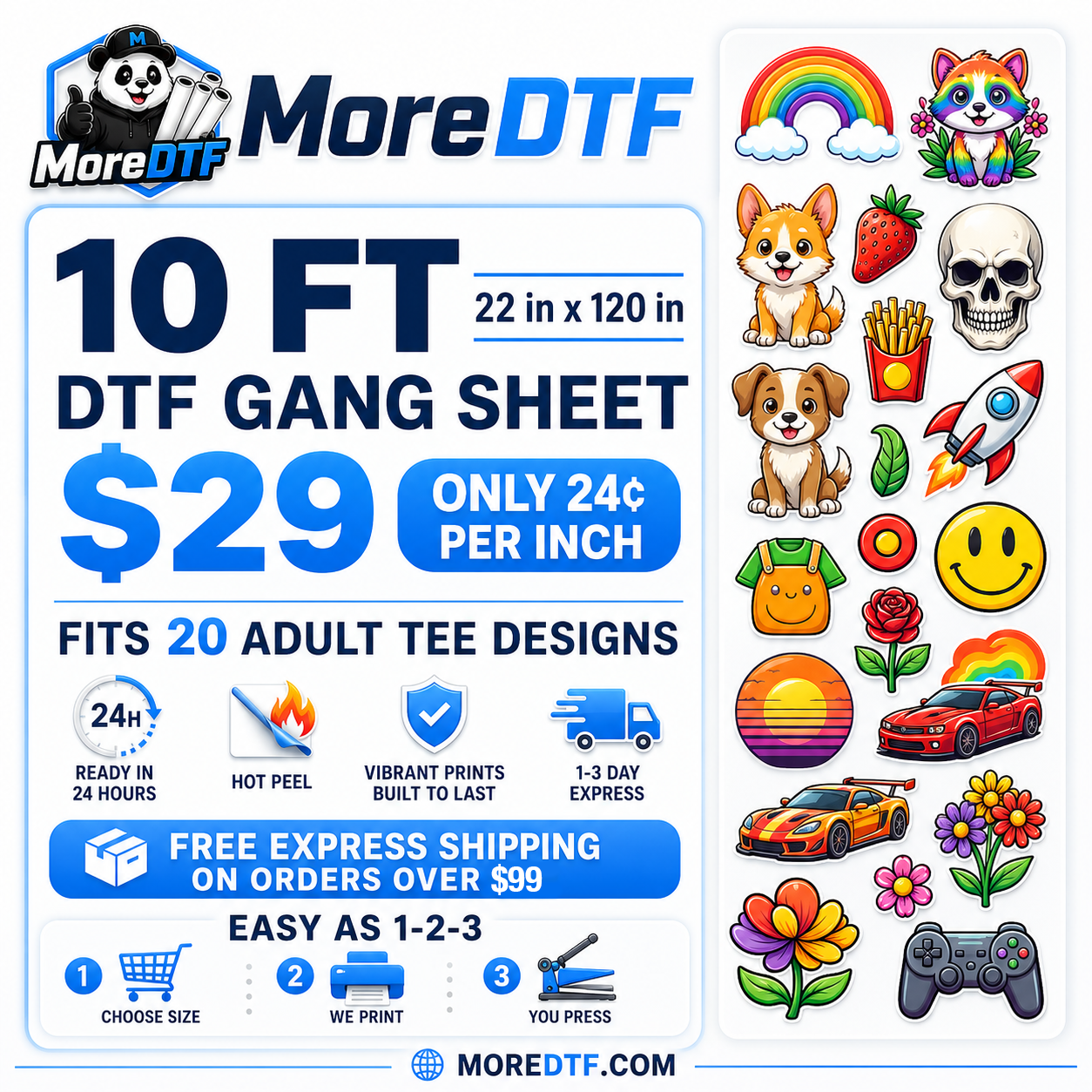 DTF Transfers — Upload Your Gang Sheet