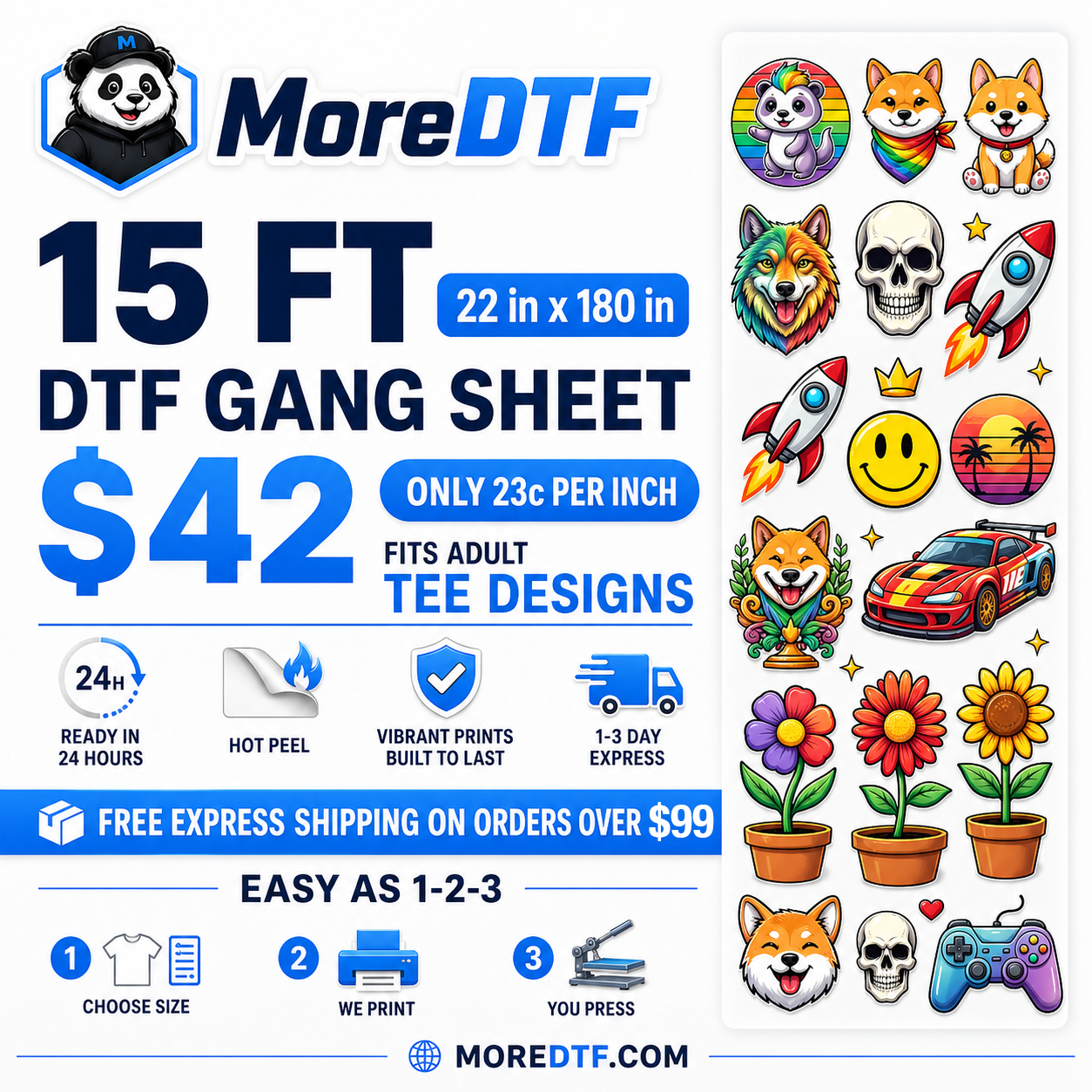 DTF Transfers — Upload Your Gang Sheet