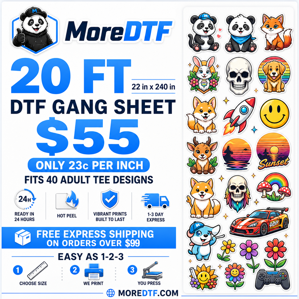 DTF Transfers — Upload Your Gang Sheet