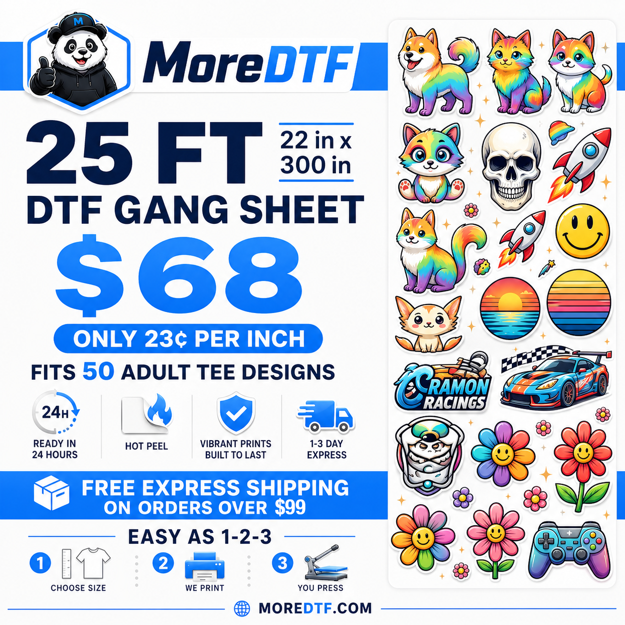 DTF Transfers — Upload Your Gang Sheet
