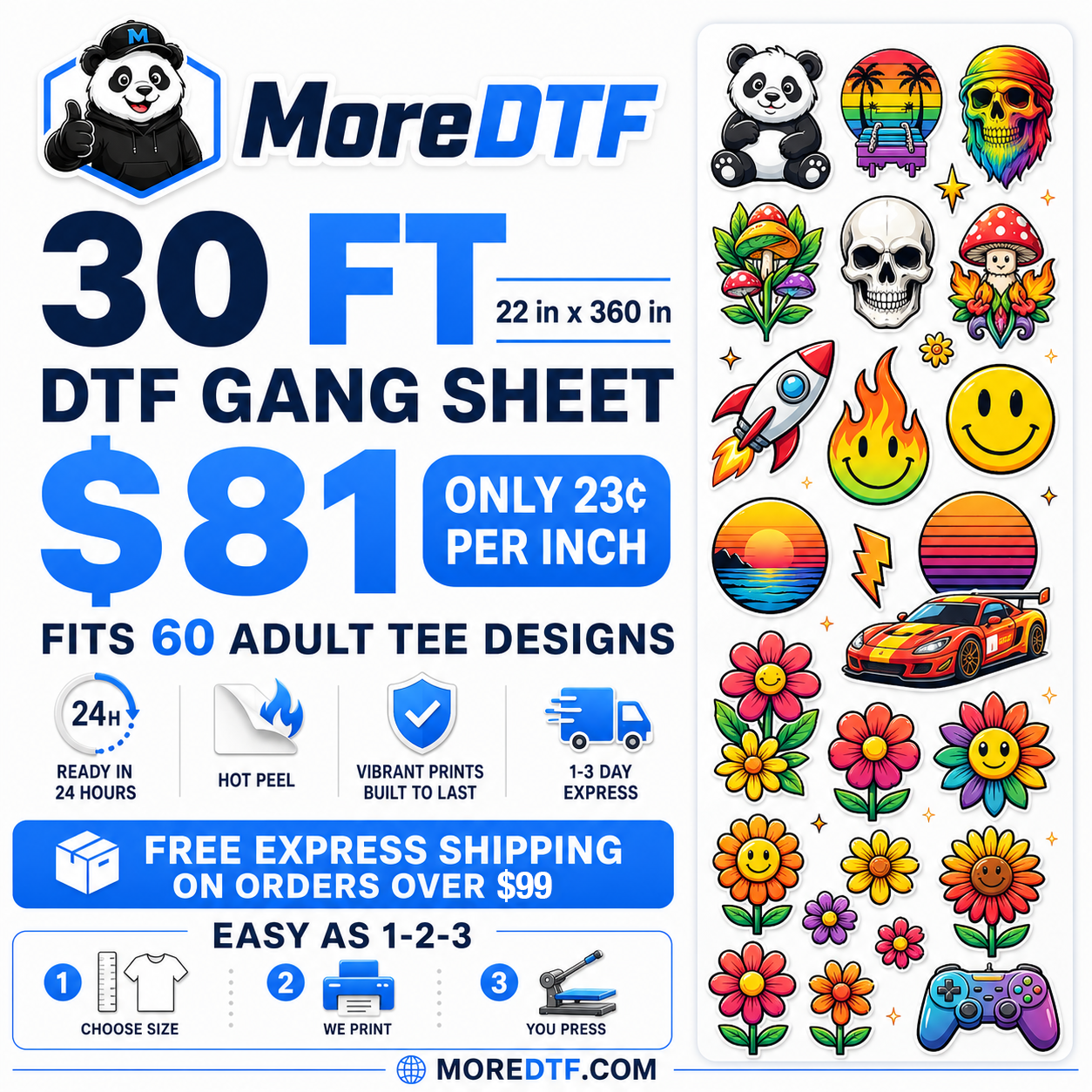 DTF Transfers — Upload Your Gang Sheet