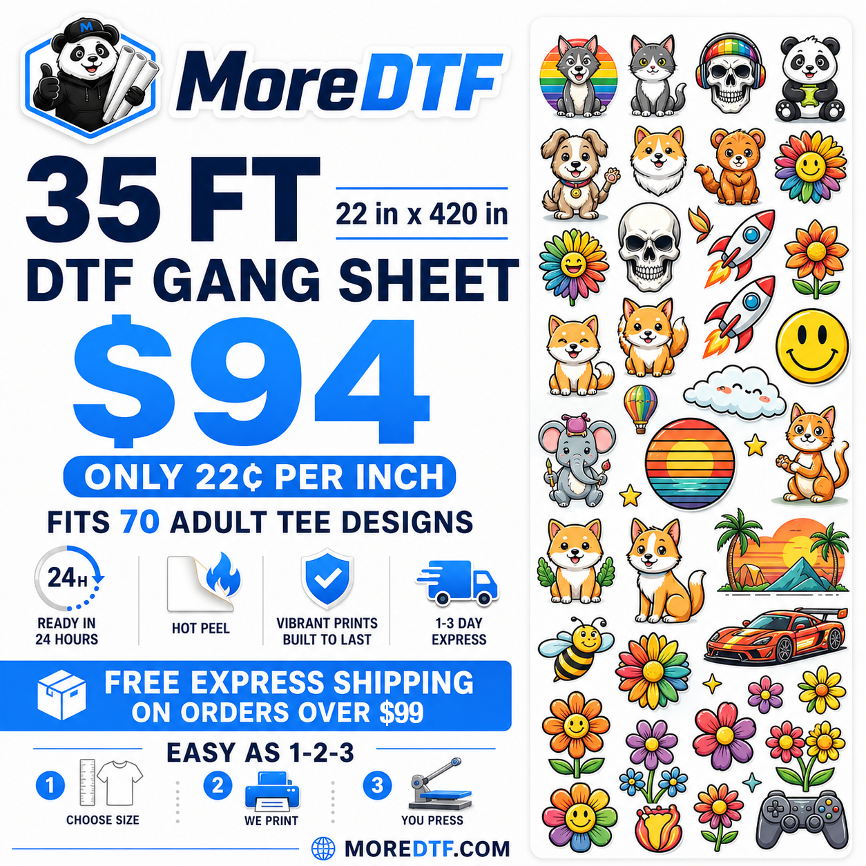 DTF Transfers — Upload Your Gang Sheet