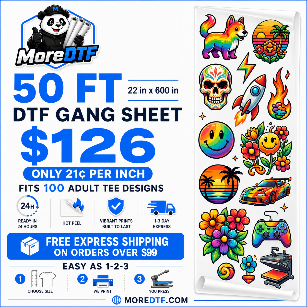 DTF Transfers — Upload Your Gang Sheet