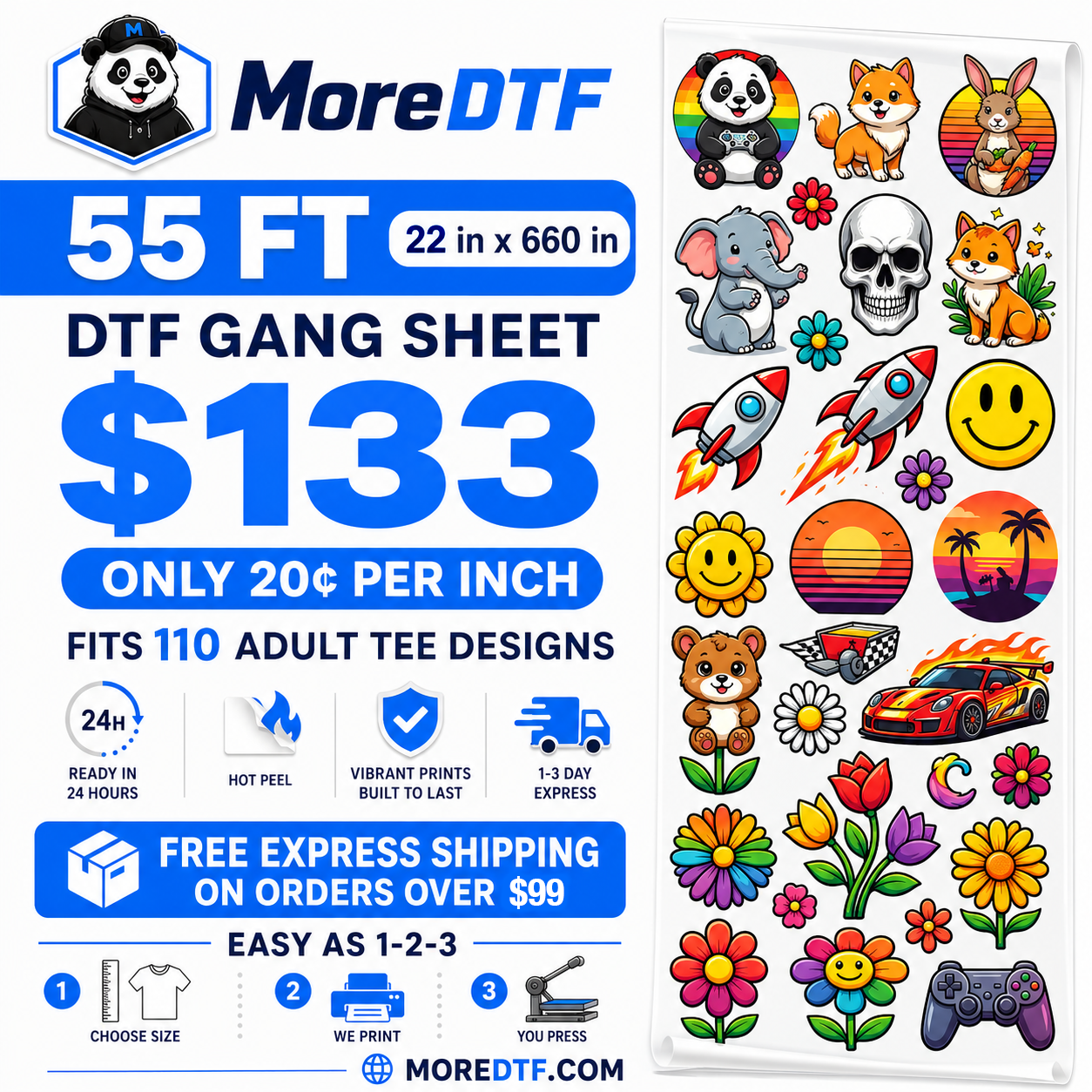 DTF Transfers — Upload Your Gang Sheet