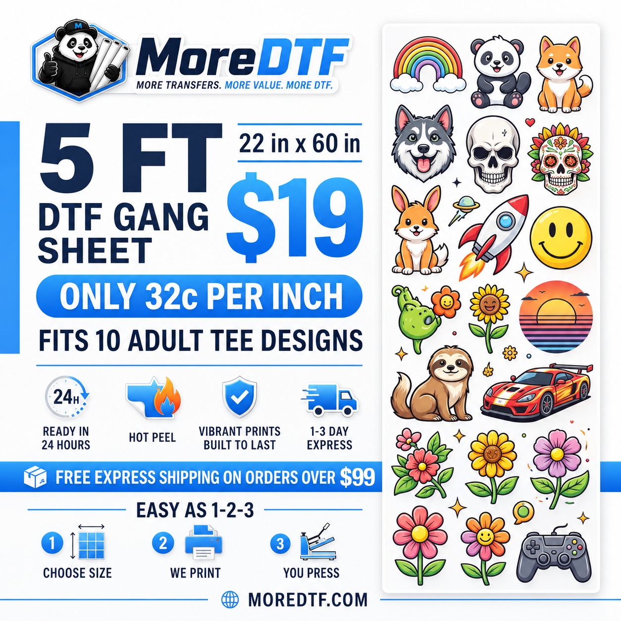 DTF Transfers — Upload Your Gang Sheet