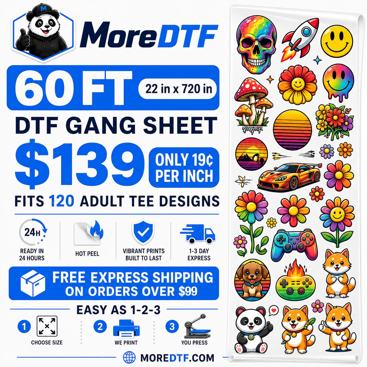 DTF Transfers — Upload Your Gang Sheet