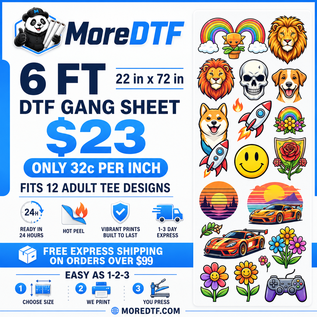 DTF Transfers — Upload Your Gang Sheet