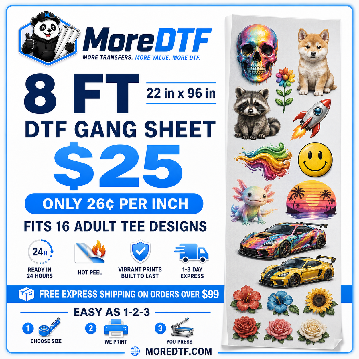 DTF Transfers — Upload Your Gang Sheet